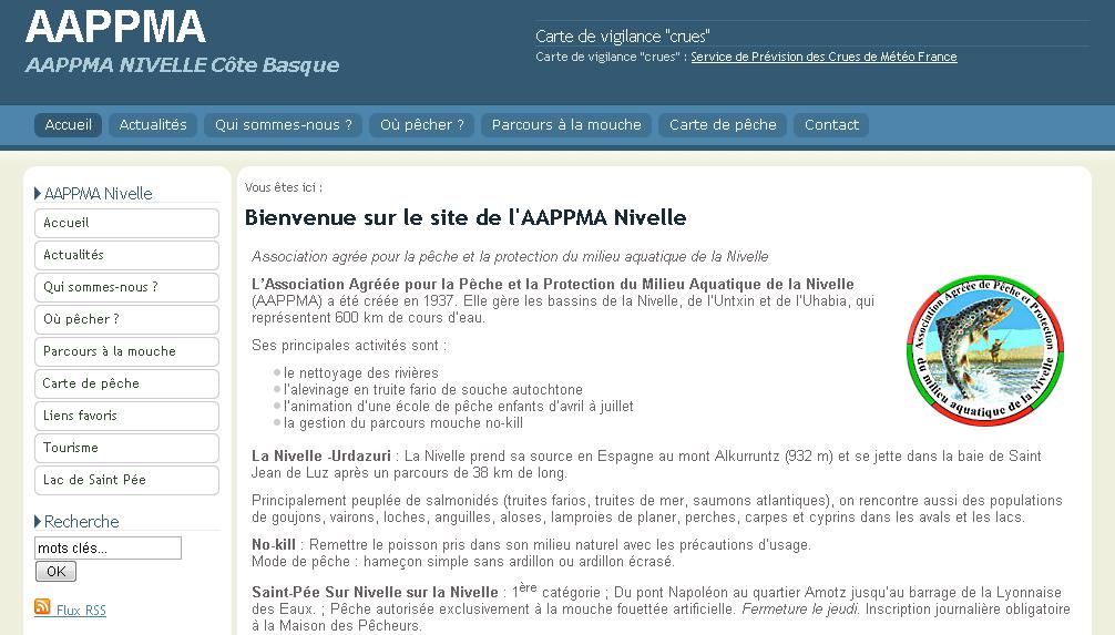 site de peche a la mouche AAPPMA NIVELLE